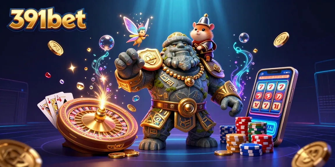 Engage in thrilling games at 391bet, featuring vibrant characters and exciting casino elements.