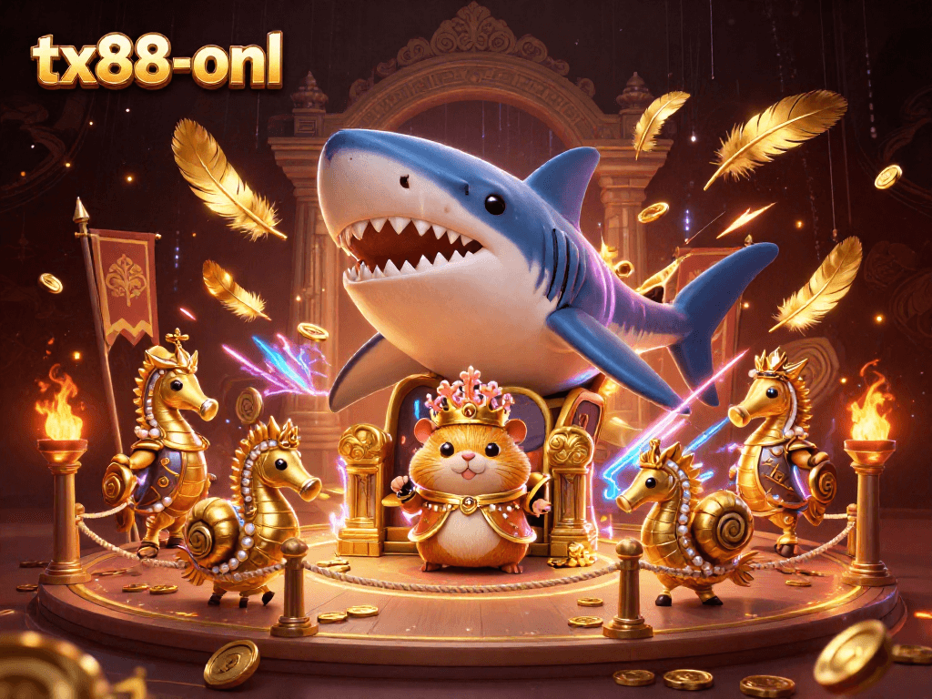 Betting adventures await at tx88-onl with a golden hamster king ruling amidst casino riches.
