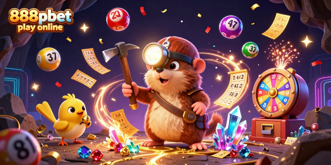 Experience the excitement of 888pbet play online with a treasure hunter mole in a vibrant casino scene.