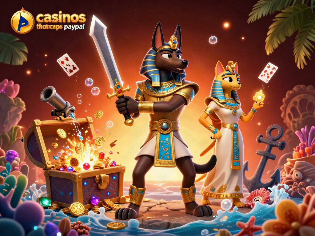 Explore casinos that accept paypal with fast deposits and secure transactions in a vibrant 3D illustration.