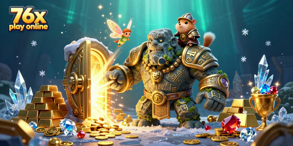 Engage with thrilling 76x play online excitement as characters discover treasures in a vibrant casino world.