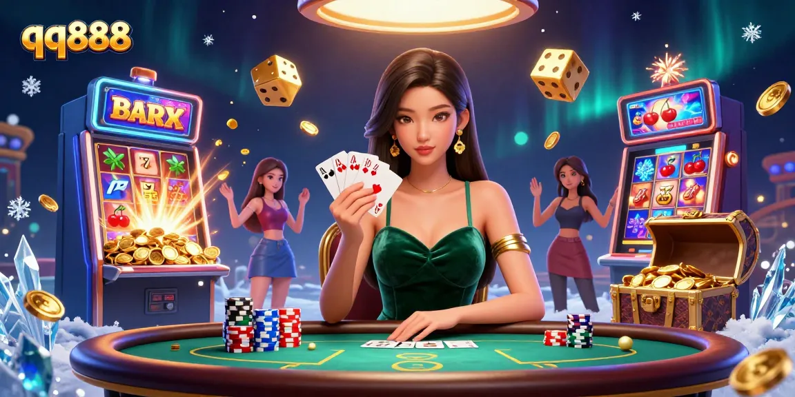 Experimente uma ação de jogo emocionante com a impressionante ilustração do cassino qq888, apresentando uma cena de pôquer vitoriosa.