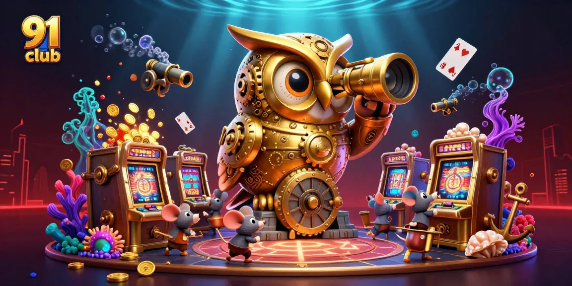 Experience thrilling gameplay with 91 club in this vibrant casino-themed 3D illustration.