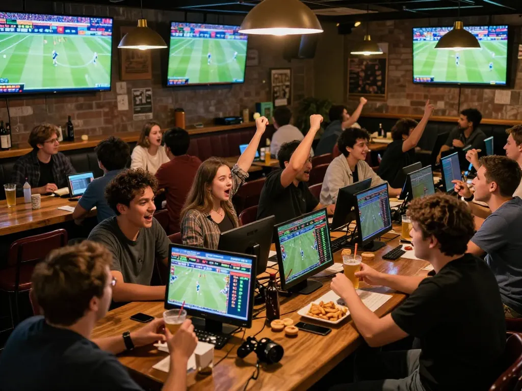 Active sports betting scene at trang chủ uu88 with fans placing bets and viewing live games.