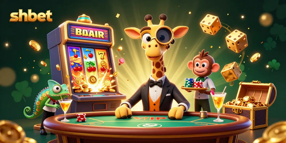 Experience thrilling gameplay at shbet with vibrant imagery of 3D characters in a lively casino setting.