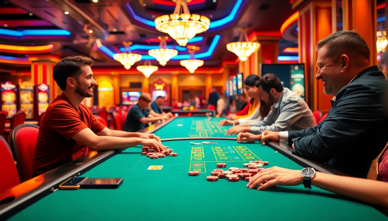 Visualisation d'un casino francais en ligne avec joueurs passionnés et ambiance captivante.