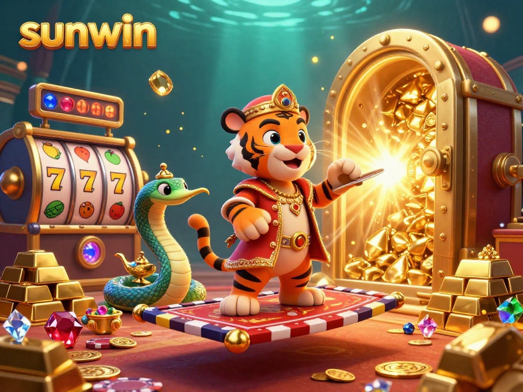 Experience thrilling wins at sunwin casino with vibrant slot reels featuring lucky sevens.