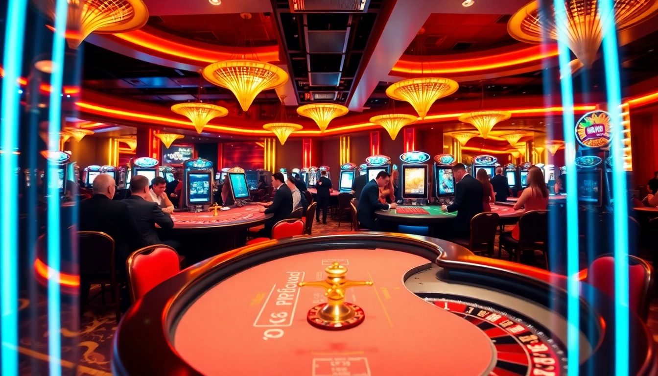 Retrait instantané paris sportif dans un ambiance de casino avec des joueurs passionnés.