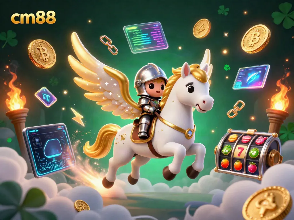 Win big with cm88 in an enchanting 3D casino scene featuring vibrant gambling elements.