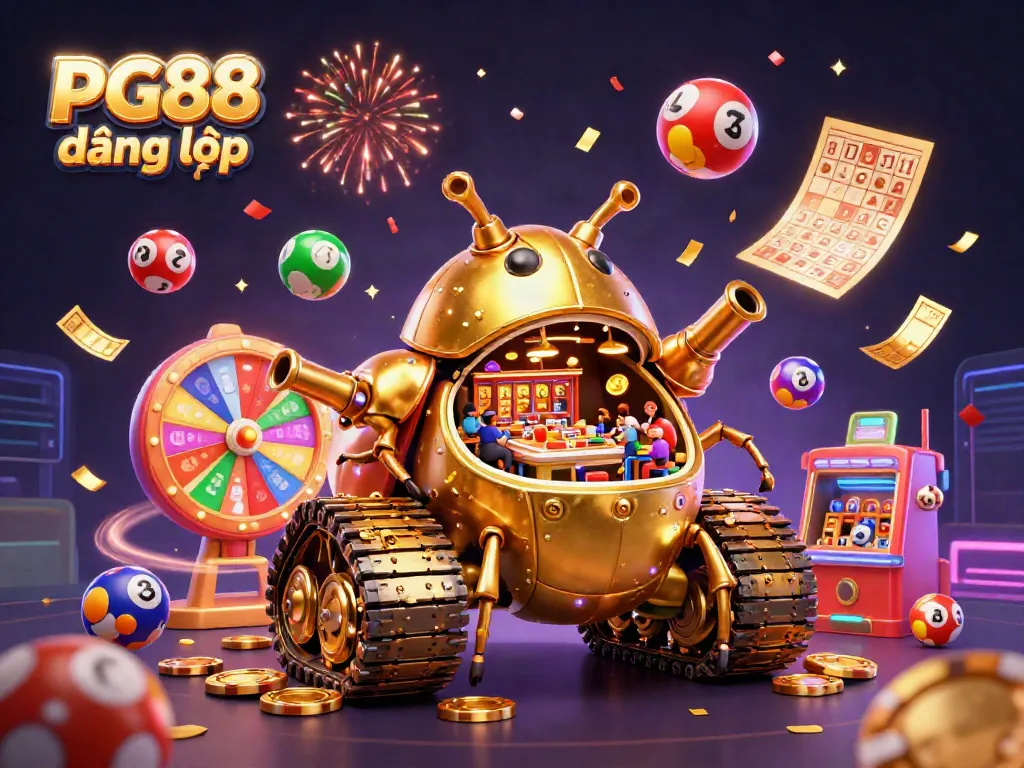 Experience PG88 đăng nhập with a vibrant casino scene in an ultra-detailed 3D illustration.