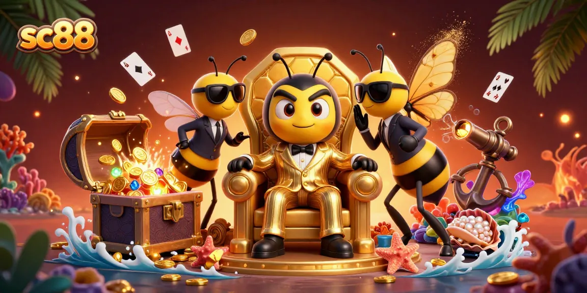 Experience thrilling wins with SC88 at this dynamic casino-inspired digital illustration featuring charismatic characters and gambling elements.