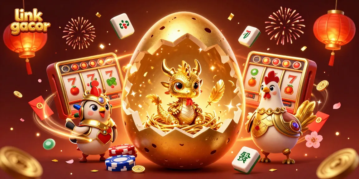 Experience big wins with link gacor showcasing a baby dragon on poker chips amidst vibrant casino elements.