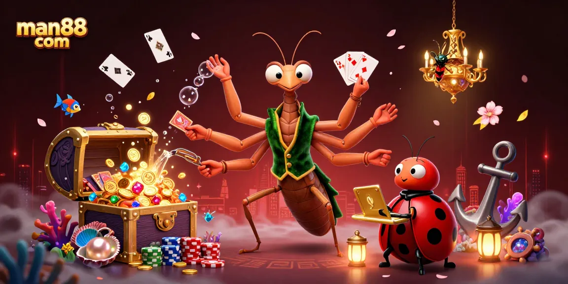 Experience thrilling gameplay at man88 com with vibrant casino characters and activities in a dynamic 3D scene.