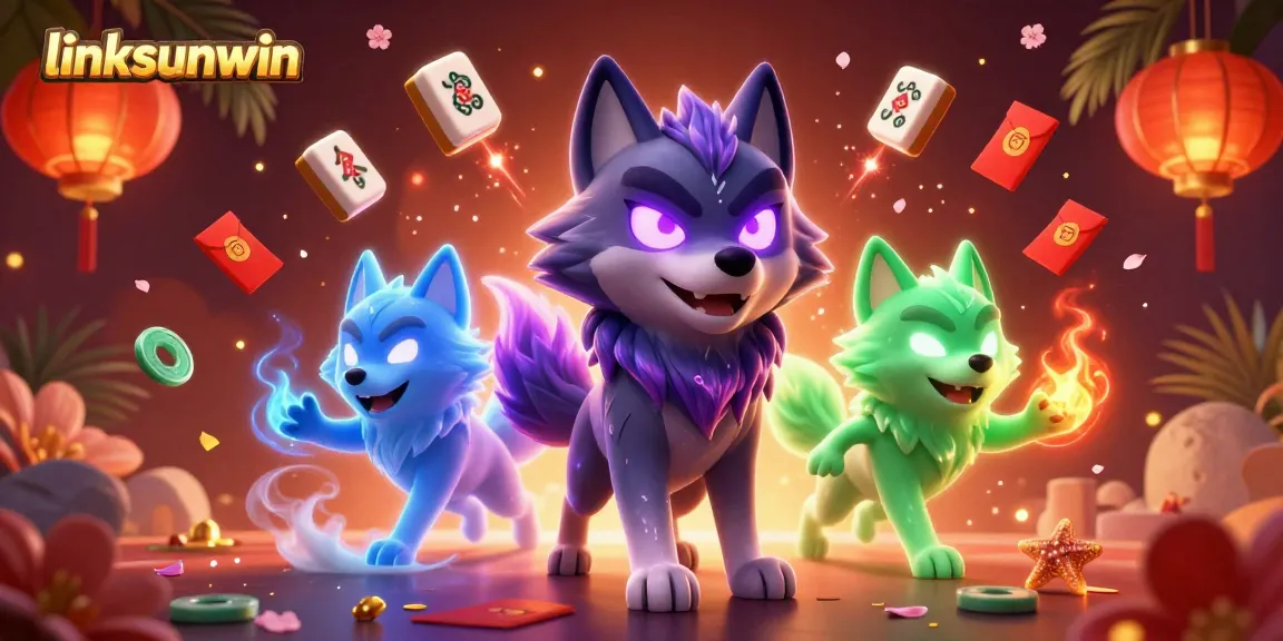 Engage in thrilling gameplay with linksunwin and explore unique ghostly wolf elements in 3D casino illustration.