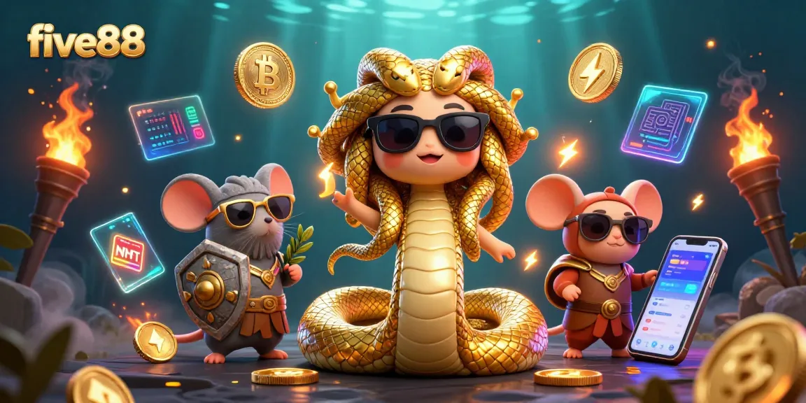 Engage with five88’s vibrant 3D casino world featuring energetic Medusa and her companions.