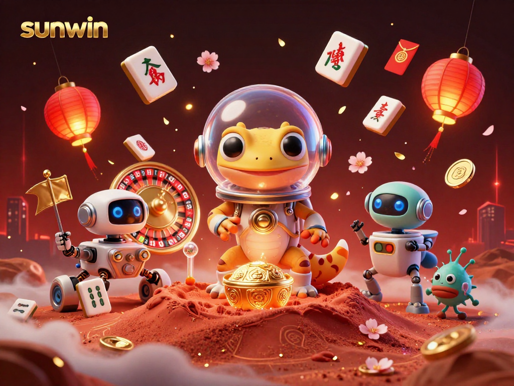 Engage with the exciting universe of sunwin, featuring Martian gecko and vibrant casino elements.