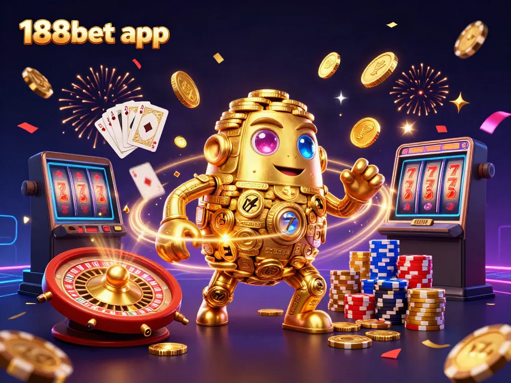 Experience the excitement of the 188bet app with a golden golem and dynamic casino elements!