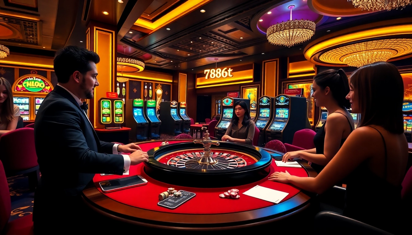Engaged players gamble at the roulette table as 788t enhances their online casino experience.